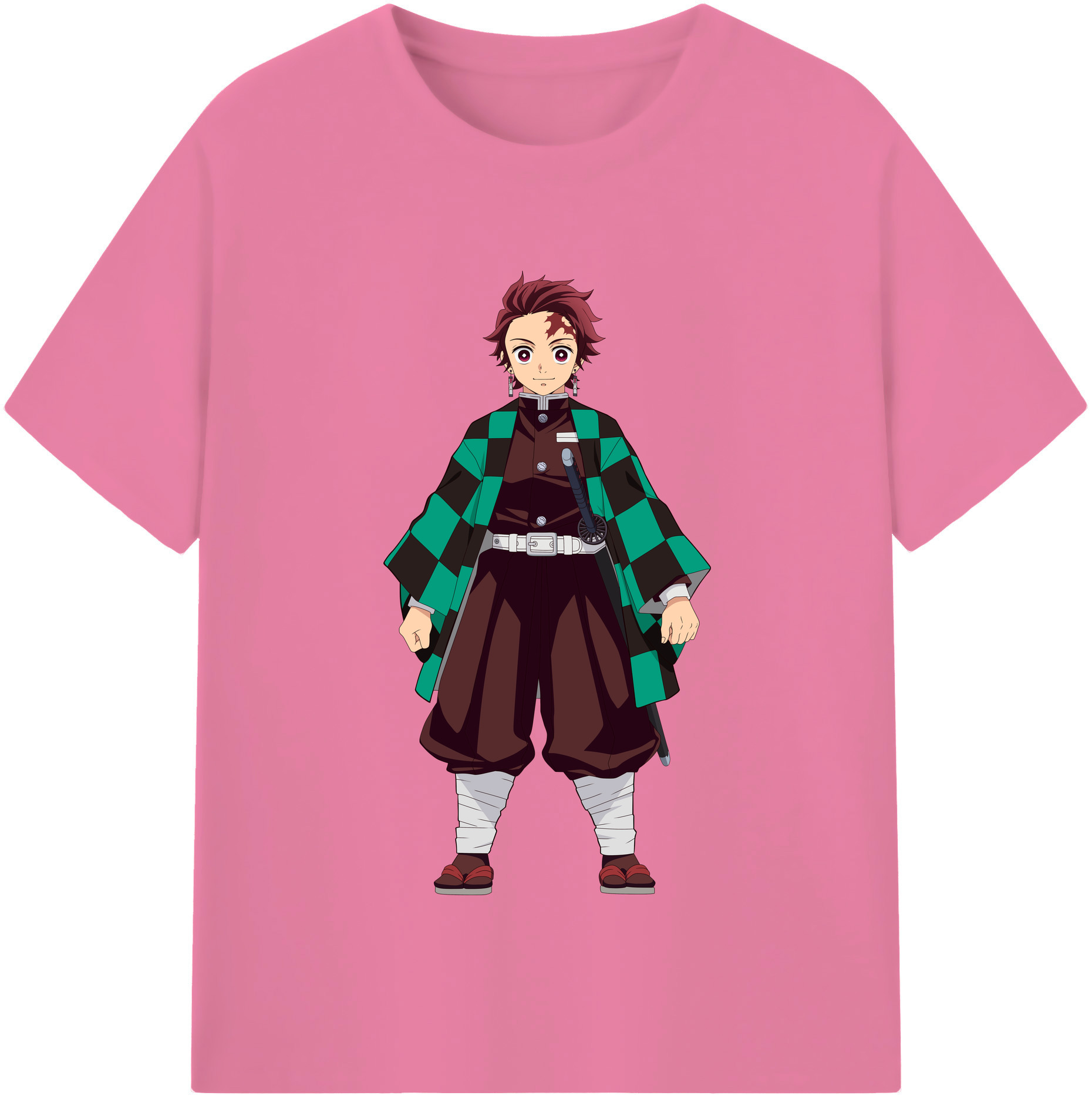 （画像用） 鬼滅の刃 竈門 炭治郎／かまど たんじろう Kamado Tanjirou 綿100％半袖Tシャツ（フロントプリント）